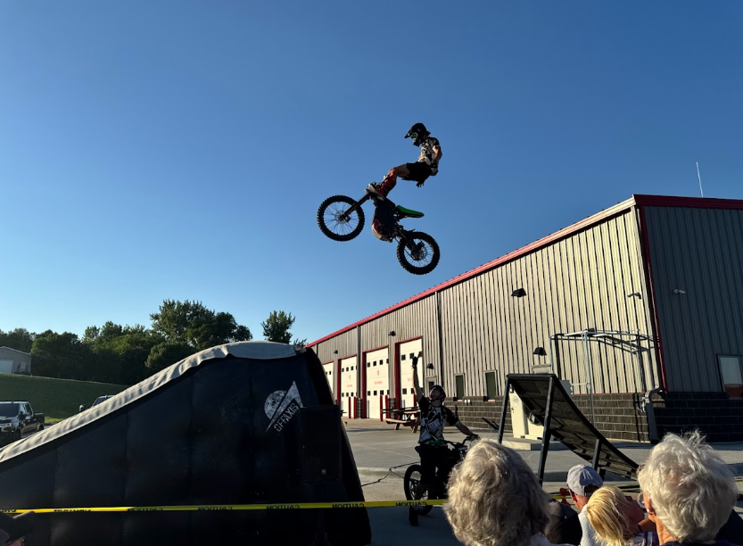 Motorcycle tricks at the Dunn County Fair